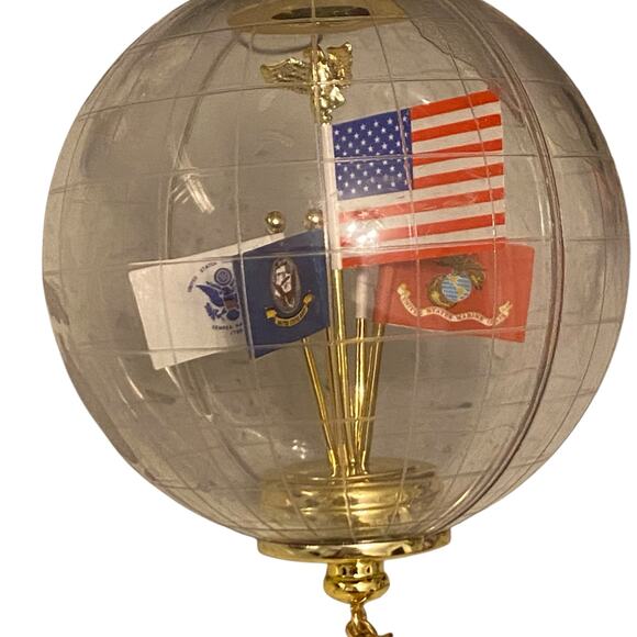 2007 Hallmark USA Globe Military Flags Christmas Ornament A World of Freedom - Picture 2 of 11